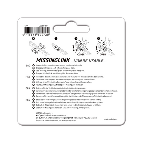 KMC Chain Link Missing Link 10SPD 5.9MM Card of 2