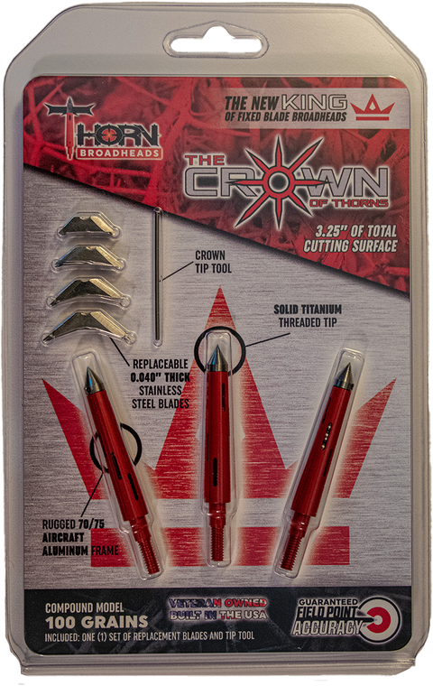 THE “CROWN OF THORNS” FIXED BLADE BROADHEAD 3-PACK